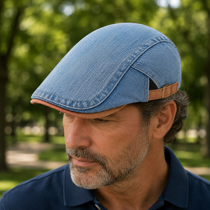 Caspian Denim Adjustable Flat Cap
