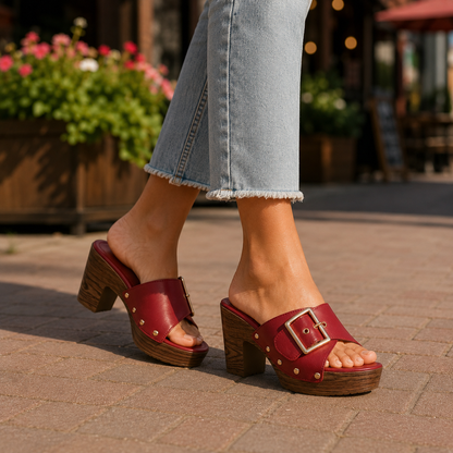Elise Leather Platform Heels