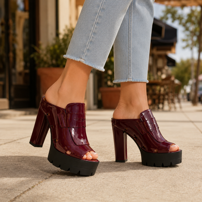 Nora Leather Platform Heels