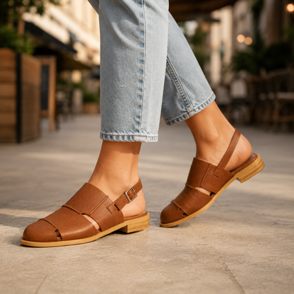 Elara Leather Slingback Flats