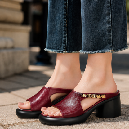 Selene Genuine Leather Platform Heels