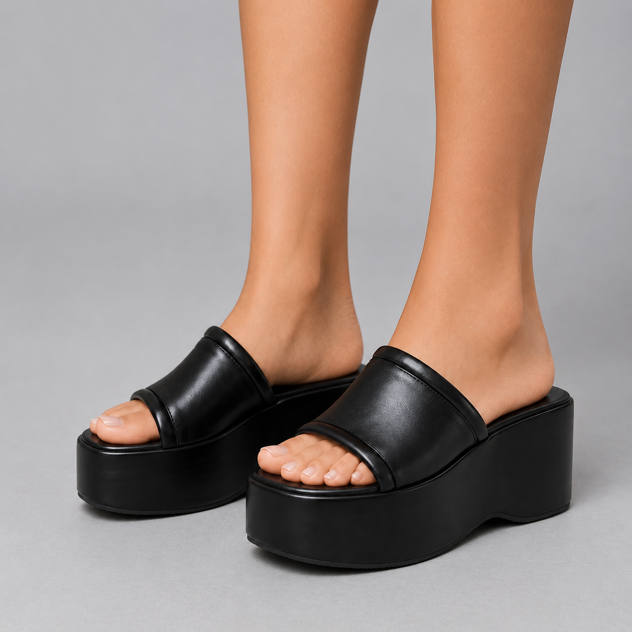Elara Leather Platform Sandals