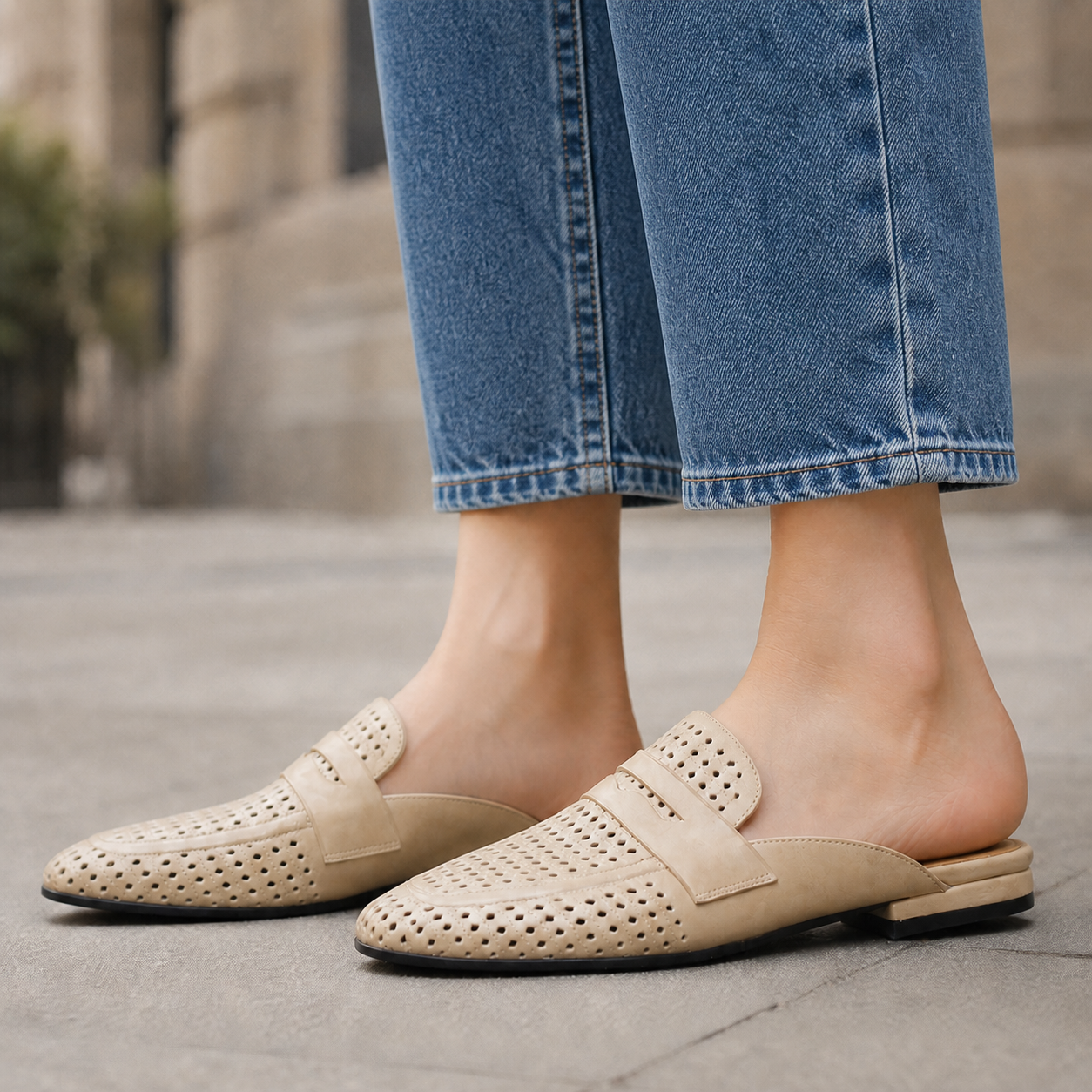 Adella Genuine Leather Mules