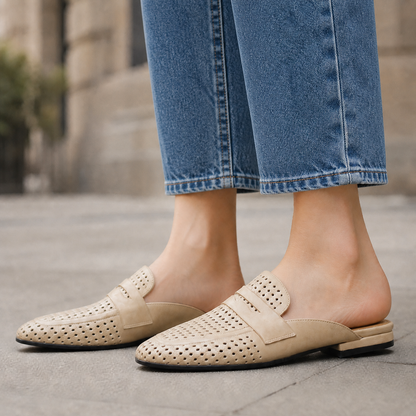Adella Genuine Leather Mules