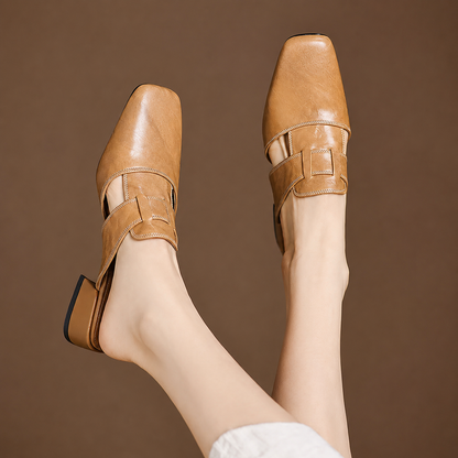 Lucia Genuine Leather Mules