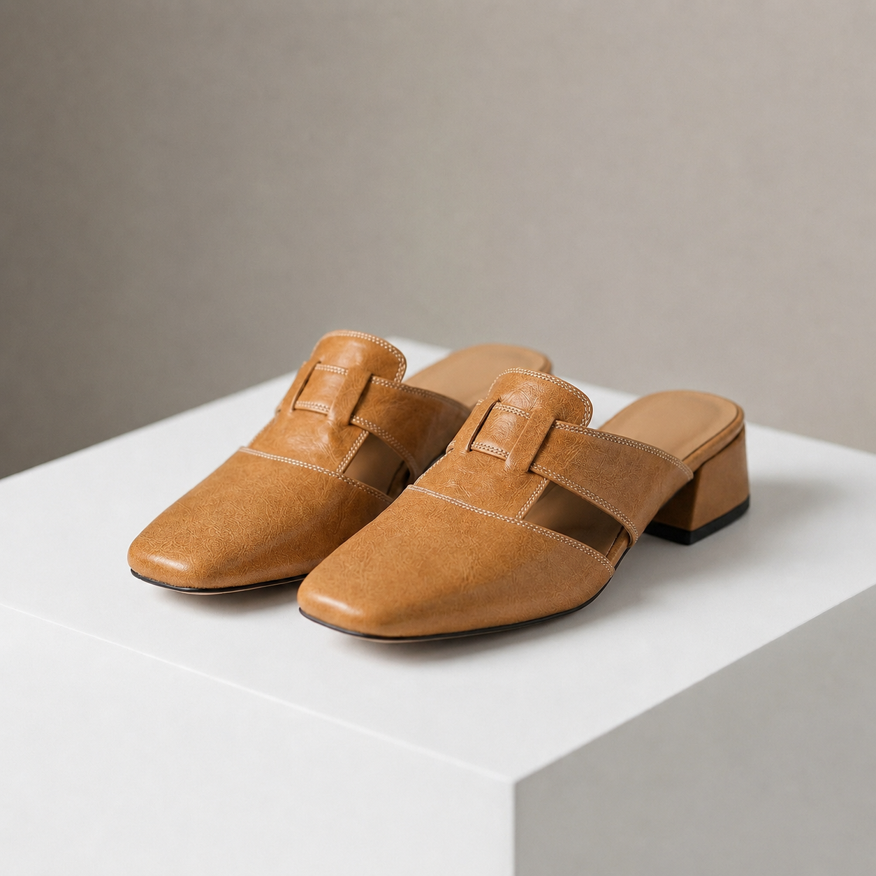 Lucia Genuine Leather Mules