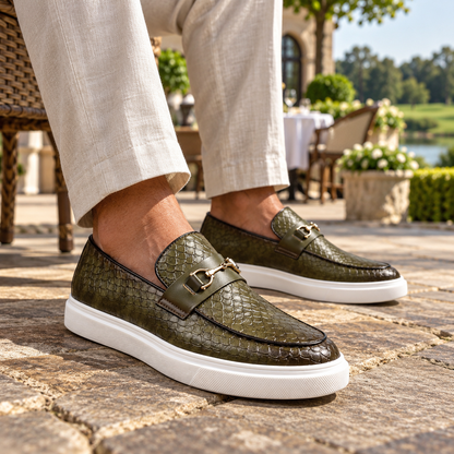 Hayes Leather Embossed Loafers