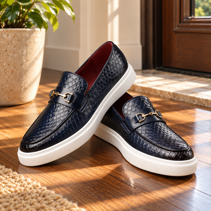Hayes Leather Embossed Loafers