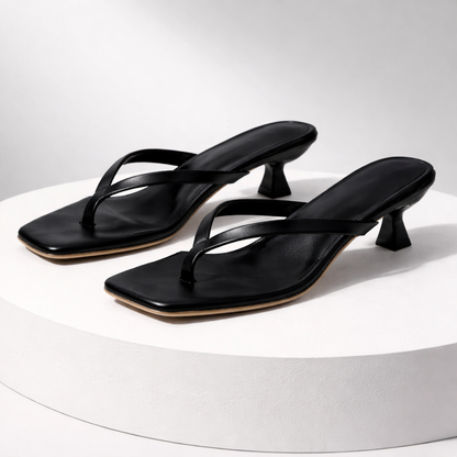 Lucia Leather Sandal Heels