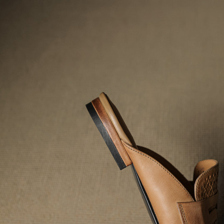 Adella Genuine Leather Mules