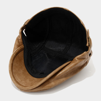 Hayes Leather Flat Cap