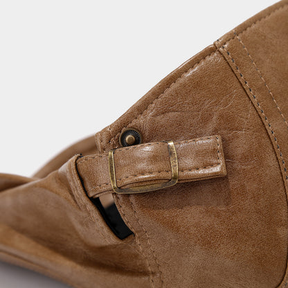Hayes Leather Flat Cap