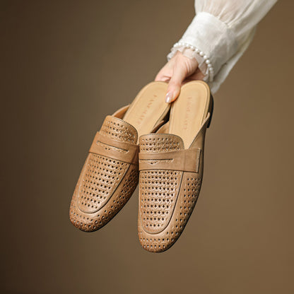 Adella Genuine Leather Mules