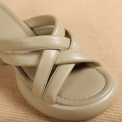 Serena Genuine Leather Platform Heels