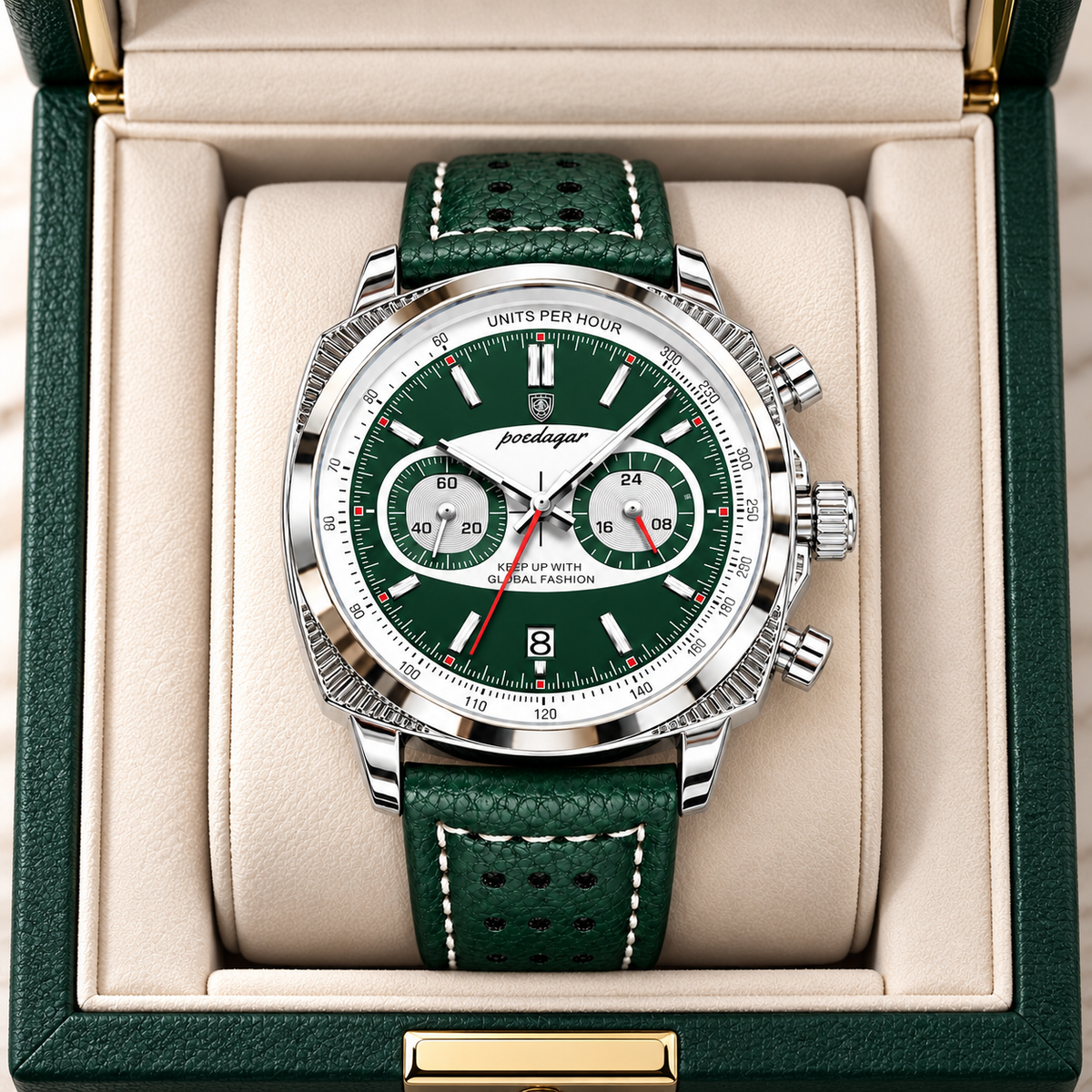 Everett Leather Chronograph Watch