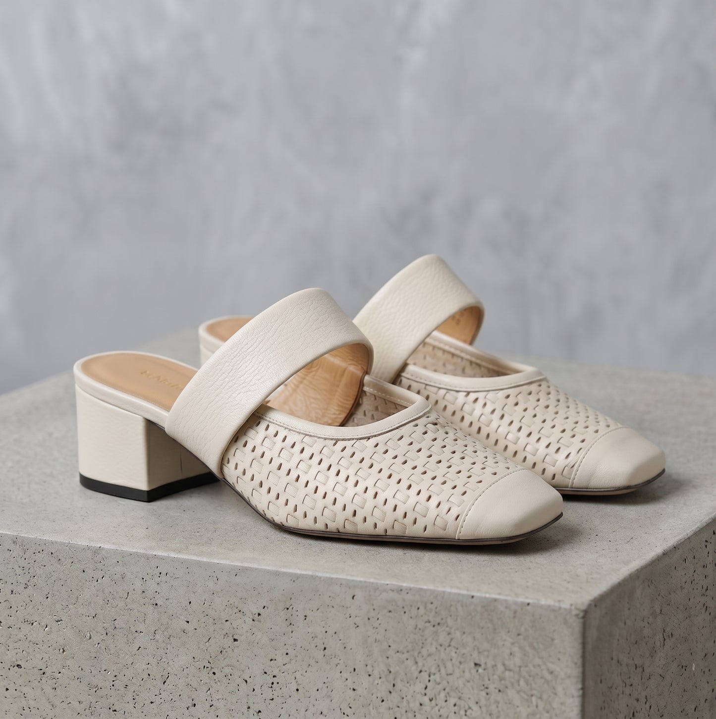 Amara Leather Woven Mules