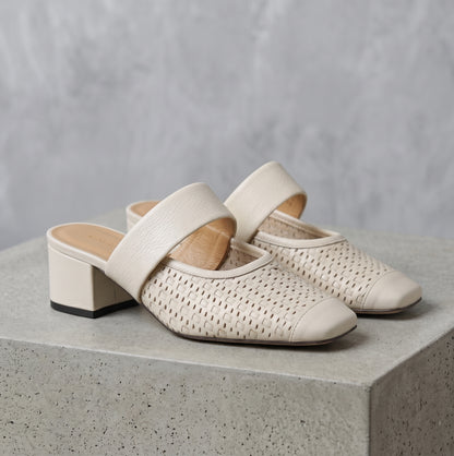 Amara Leather Woven Mules