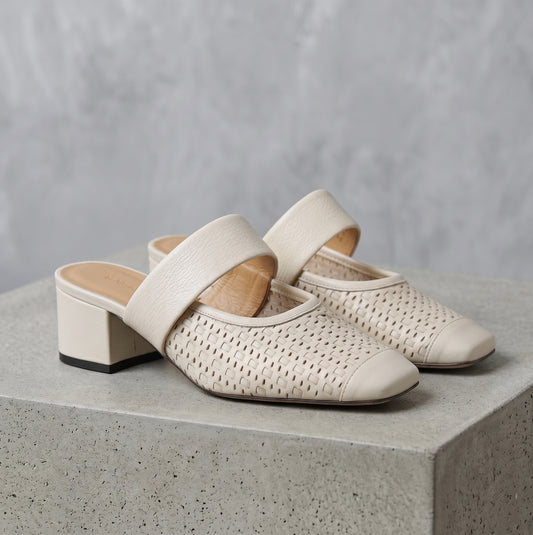 Amara Leather Woven Mules