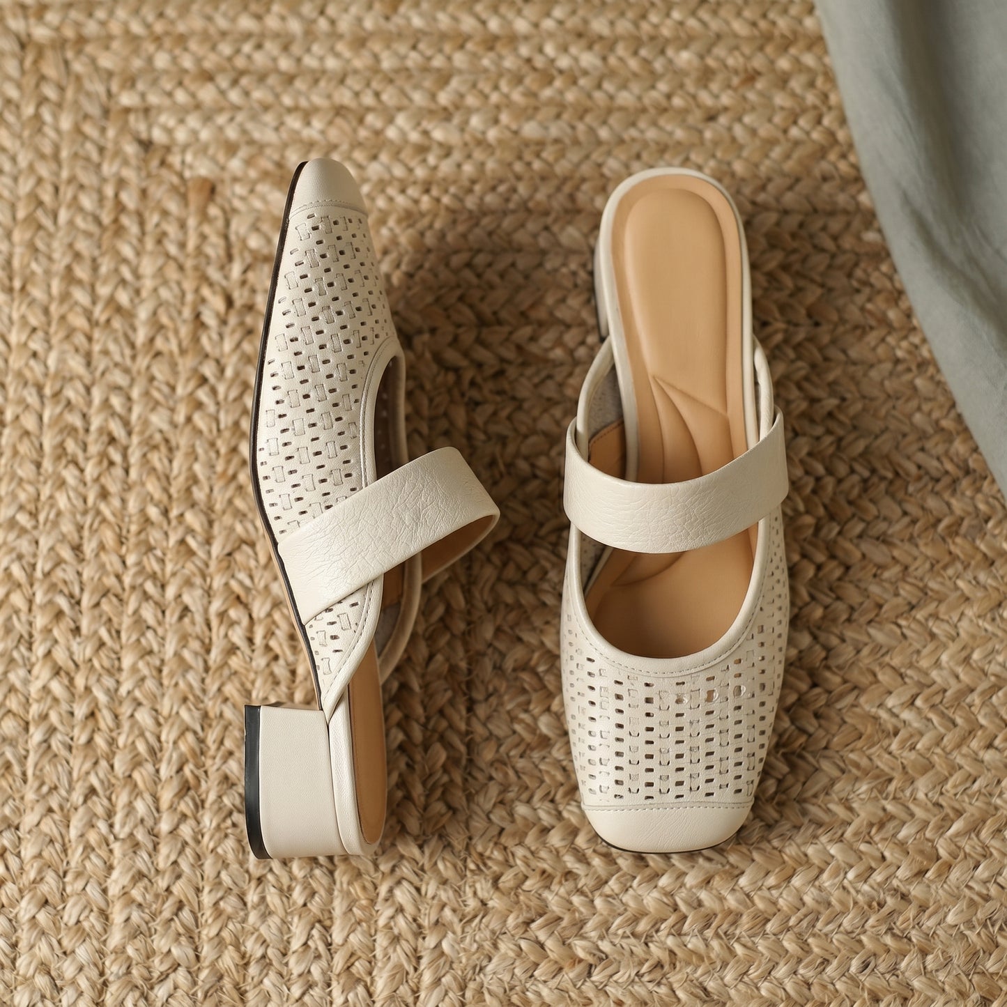 Amara Leather Woven Mules