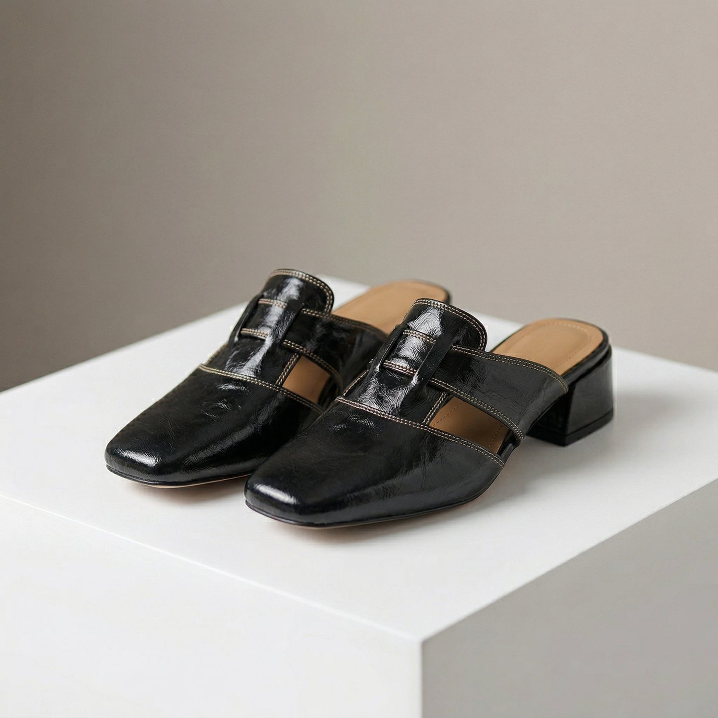 Lucia Genuine Leather Mules