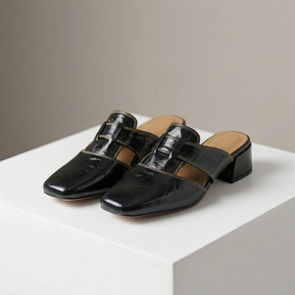 Lucia Genuine Leather Mules