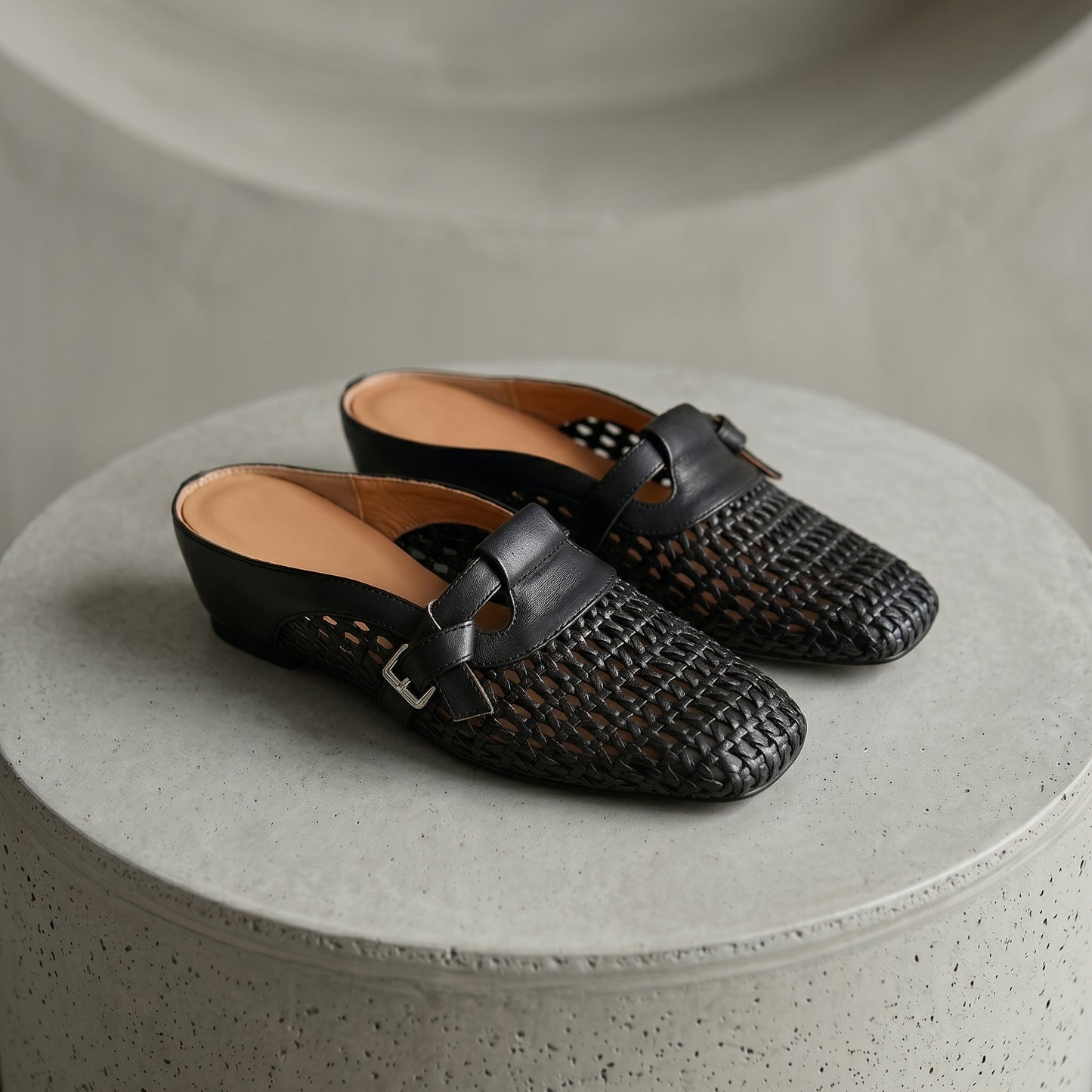 Mercer Leather Woven Mules