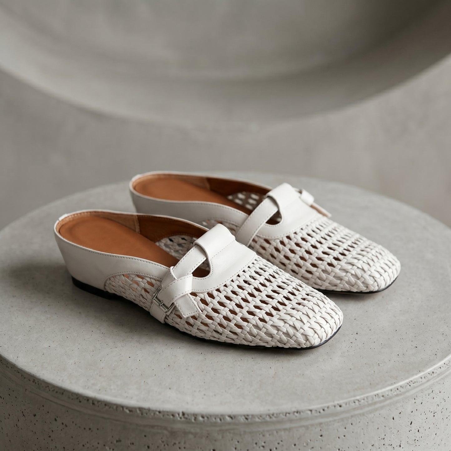 Mercer Leather Woven Mules