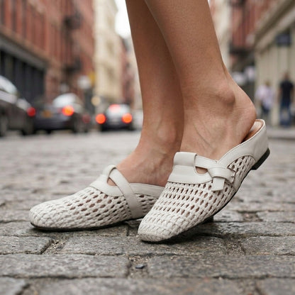 Mercer Leather Woven Mules