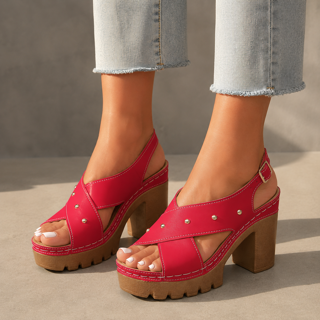Valeria Leather Slingback Heels