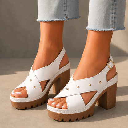 Valeria Leather Slingback Heels