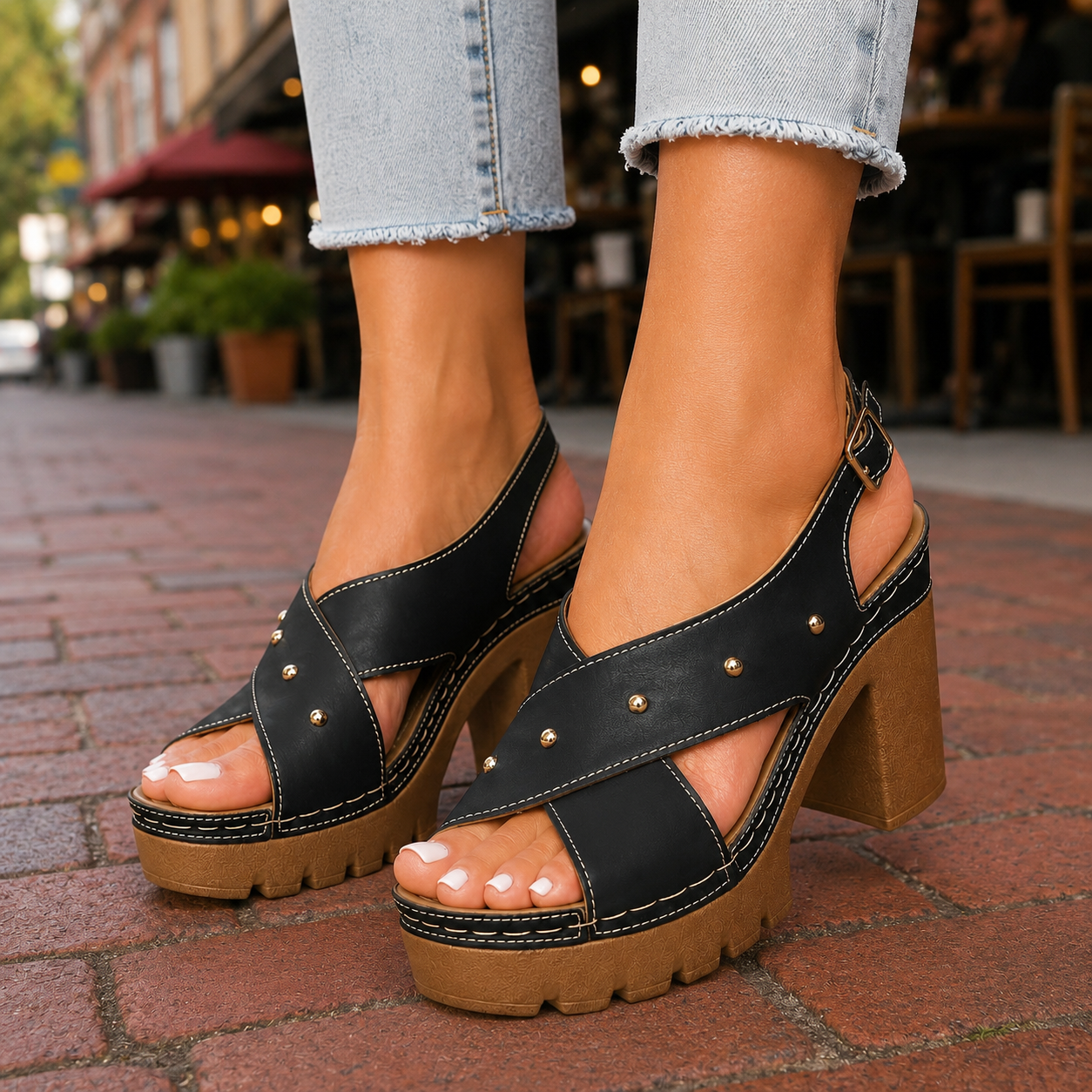 Valeria Leather Slingback Heels