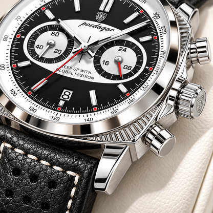Everett Leather Chronograph Watch