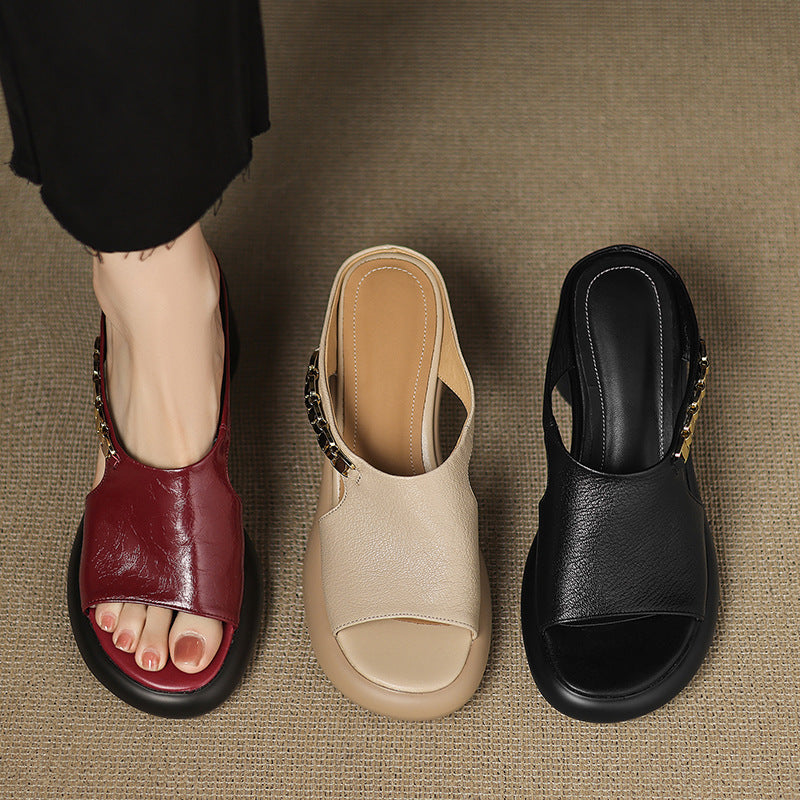 Selene Genuine Leather Platform Heels