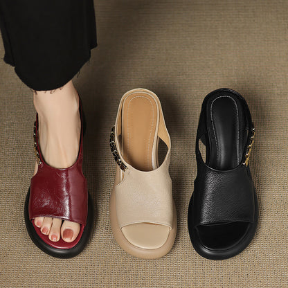 Selene Genuine Leather Platform Heels