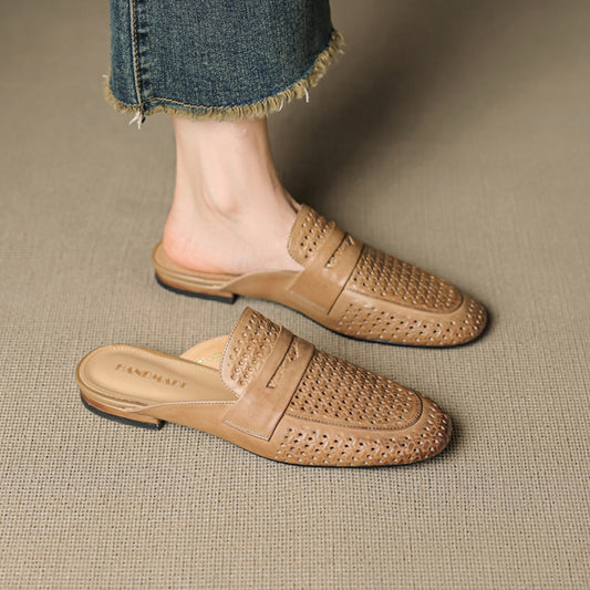 Adella Genuine Leather Mules