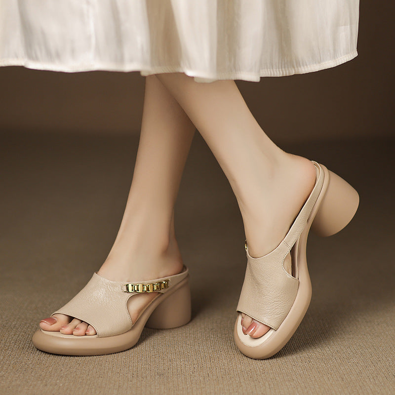 Selene Genuine Leather Platform Heels