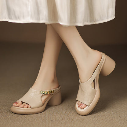 Selene Genuine Leather Platform Heels