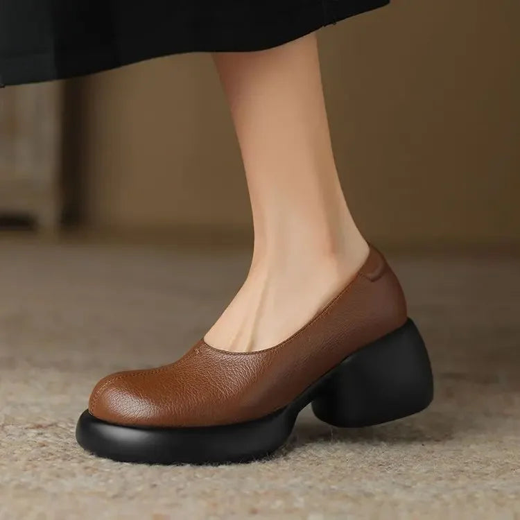 Lucia Leather Platform Heels