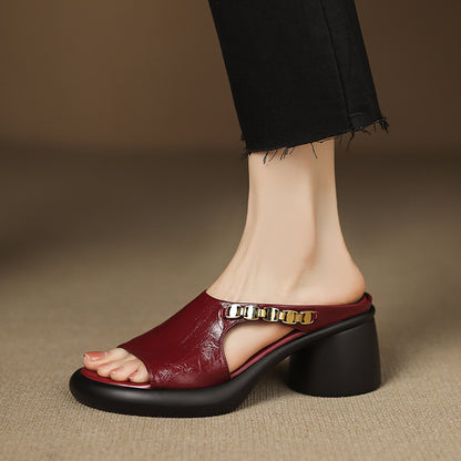 Selene Genuine Leather Platform Heels