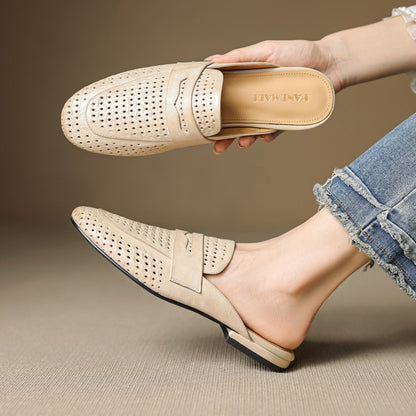 Adella Genuine Leather Mules