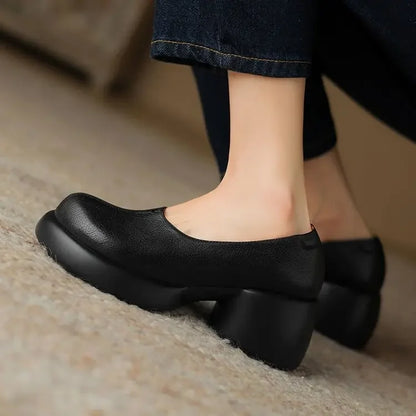 Lucia Leather Platform Heels