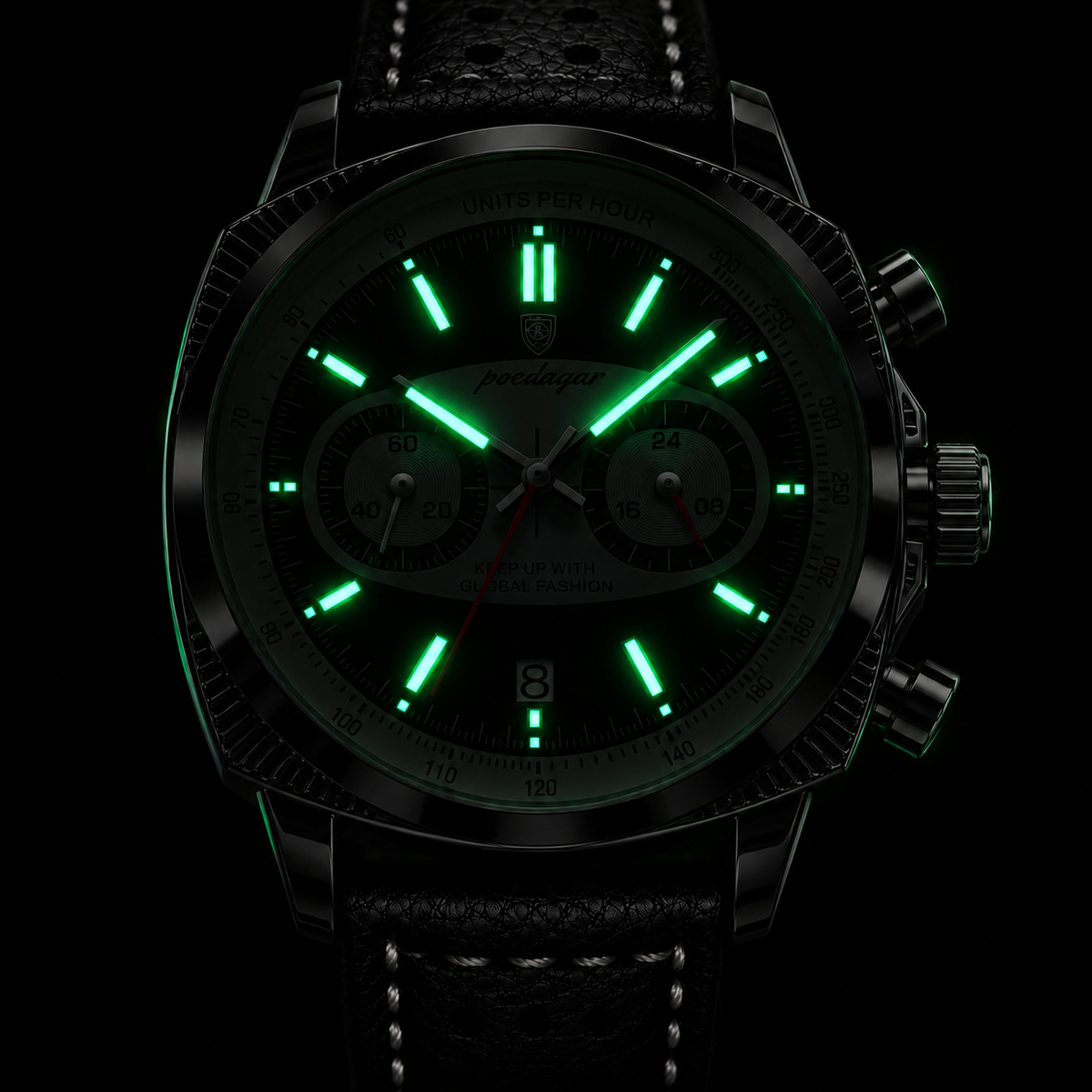 Everett Leather Chronograph Watch