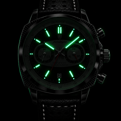 Everett Leather Chronograph Watch
