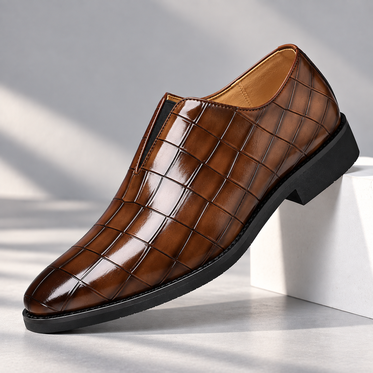 Weston Leather Croc Loafers