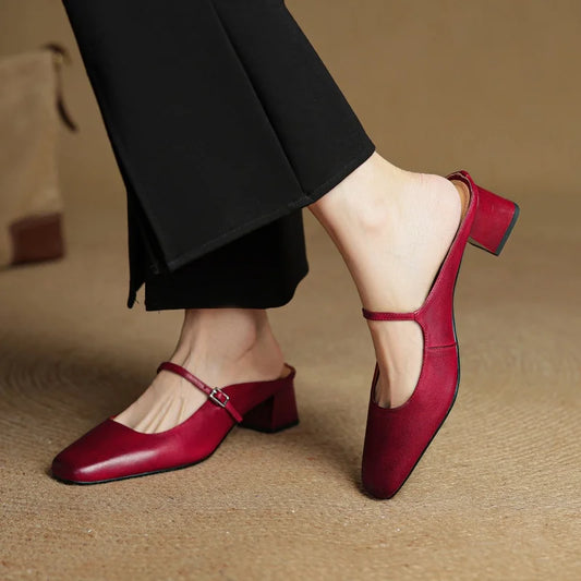 Alina Leather Mules