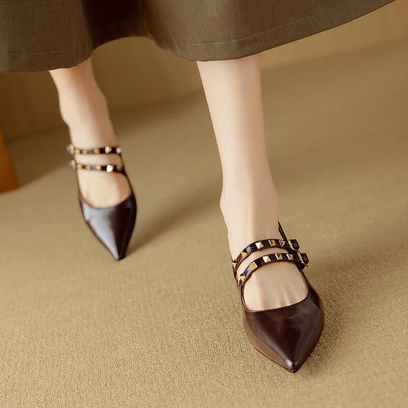Lucia Stud Strap Heels
