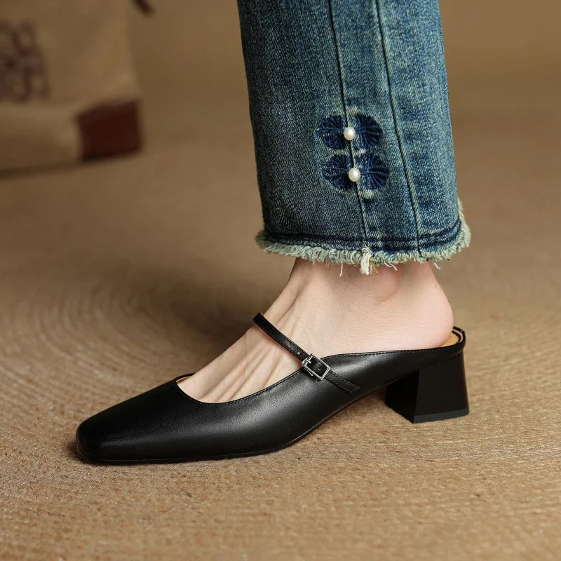 Alina Leather Mules