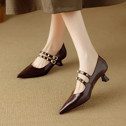 Lucia Stud Strap Heels