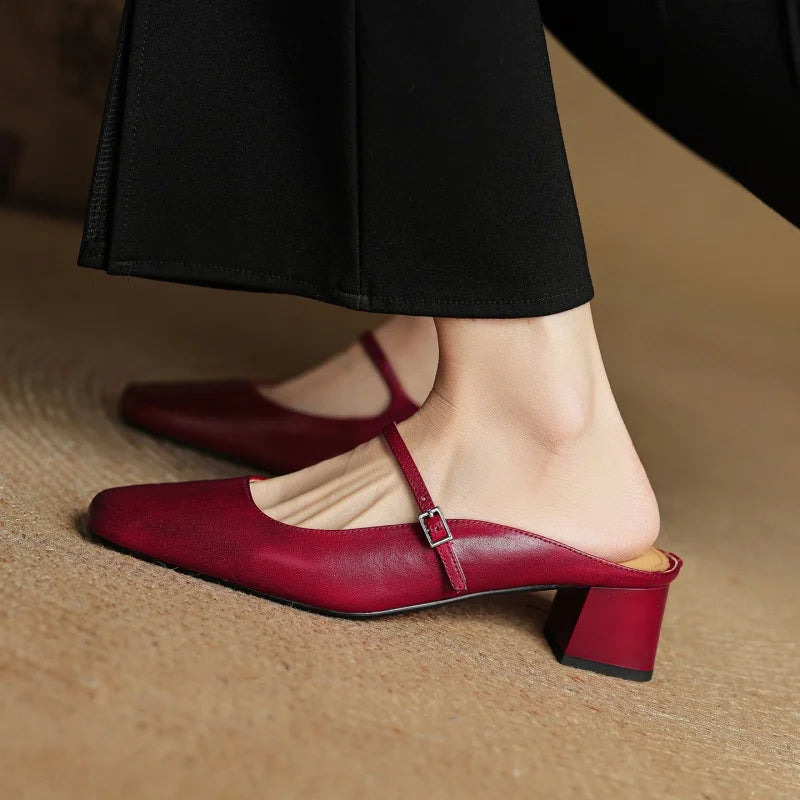 Alina Leather Mules
