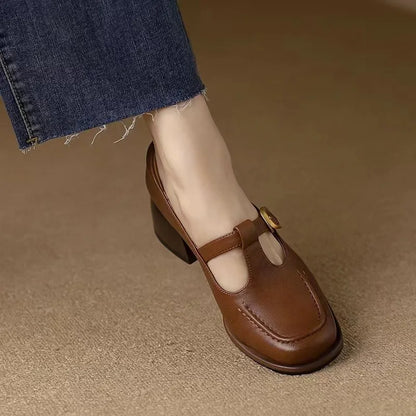 Lucia Leather Block Heels
